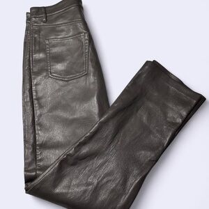 Grey leather pants